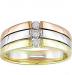 Трехцветное золотое кольцо с бриллиантами превью 950558.