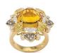Золотое кольцо-цитрины,сапфиры,бриллианты превью 1010503.