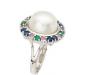 Превью Серебряное кольцо-жемчуг,самоцветы 1 карат Москва - 1