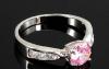 Превью Кольцо с розовым сапфиром и топазами Москва - 1