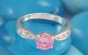 Превью Кольцо с розовым сапфиром и топазами Москва - 3