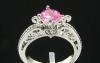 Кольцо с розовым сапфиром и бриллиантами превью 1123638.