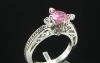 Превью Кольцо с розовым сапфиром и бриллиантами Москва - 1
