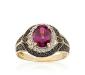 Золотое кольцо-гранат 1,75 карата,бриллианты 0,4 к превью 1294765.
