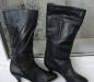 Новые осенние сапоги женские черные кожаные превью 1387620.