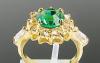 Превью Кольцо с изумрудом, топазами, бриллиантами Санкт-Петербург - 3